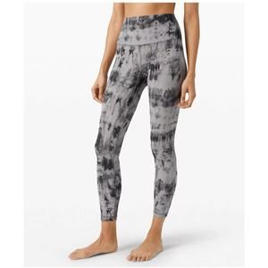 Lululemon Black and Gray Tie-Dye Leggings, Size 12
